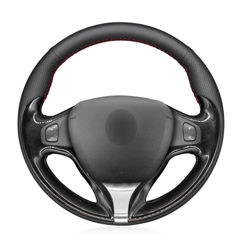 Loncky Auto Custom Fit OEM Black Genuine Leather Steering Wheel Covers